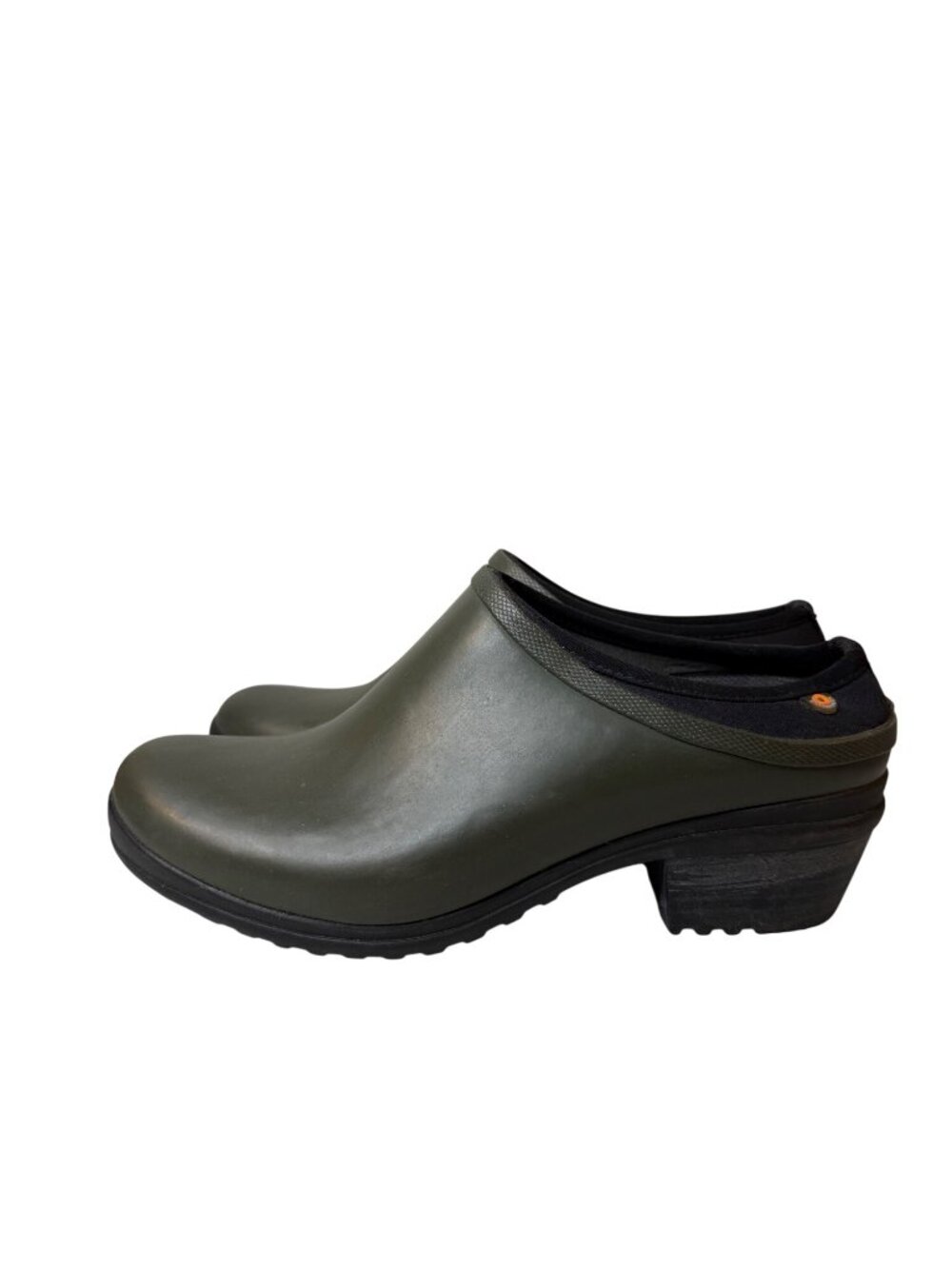 Bogs Womens Vista Clog Rain Shoes Size 8 Olive Green Slip-On Rubber Waterproof